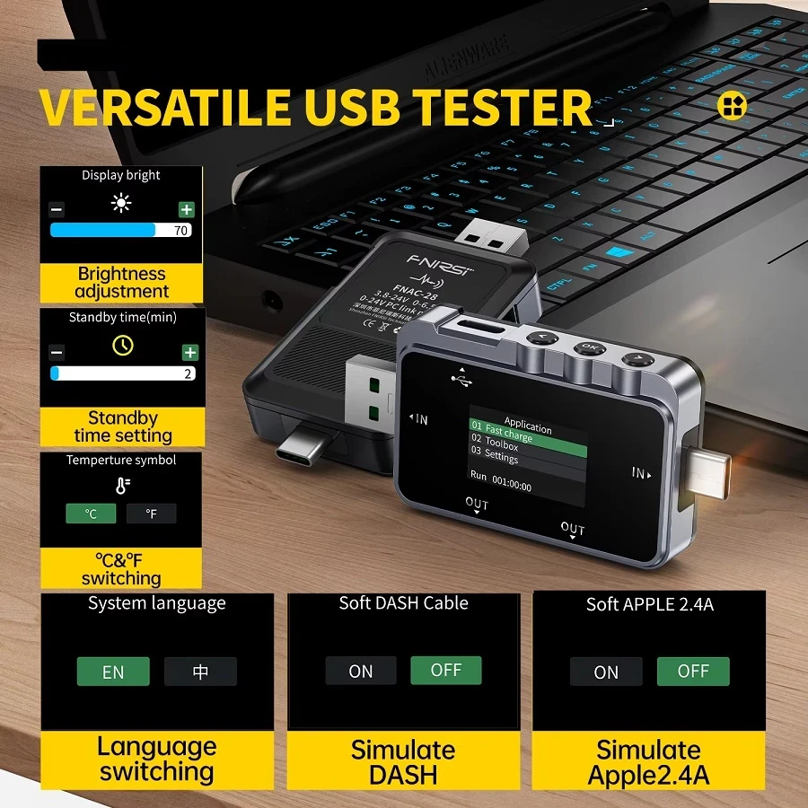Тестер электрический USB Fnirsi FNAC-28 Type-C (132722) - фото 6