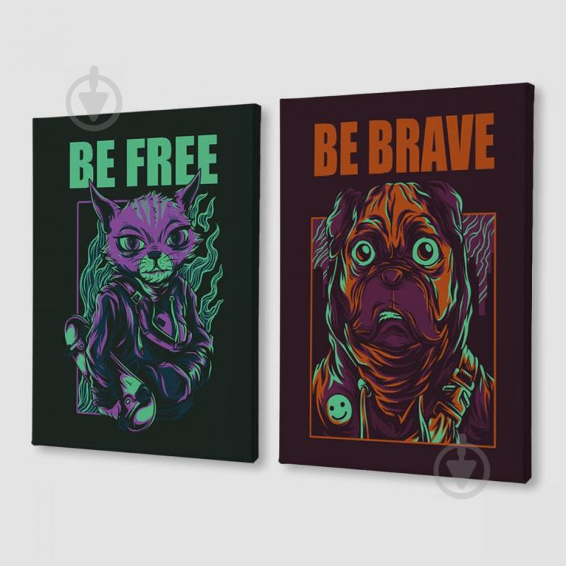 Модульная картина из двух частей Be free be brave Malevich Store 153x100 см (MK21211)
