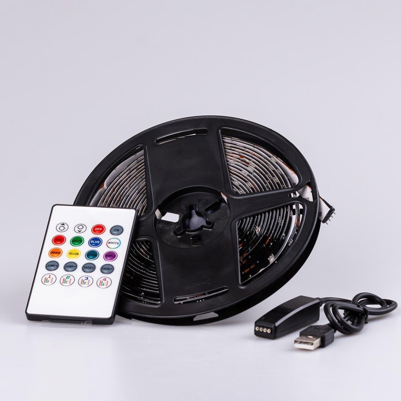 Світлодіодна стрічка Garlando Pro TVLIGHTRGB водостійка 150 LED з пультом 5 м