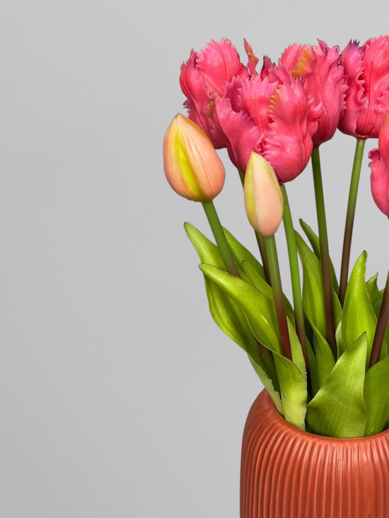 Искусственные тюльпаны в букете 5 шт. 40 см Малиновый (К07049) - фото 5 Искусственные тюльпаны в букете 5 шт. 40 см Малиновый (К07049) - фото 5