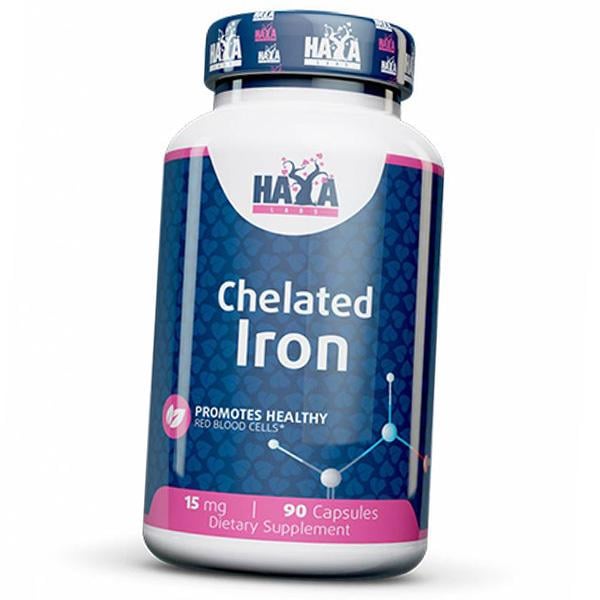 Хелат заліза Haya Labs Chelated Iron 90 вег. капс. (36405016)