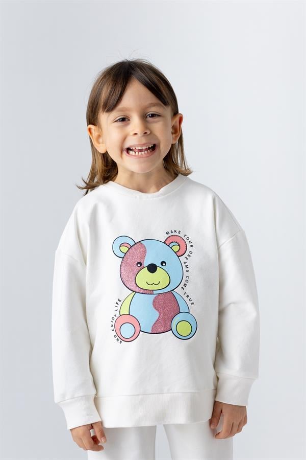 Свитер для девочки Zeyland с узором мишка и блестками 11-12 лет 152 см Экрю (8683169108972)