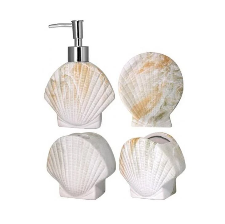 Набор аксессуаров для ванной комнаты керамический SNT Ракушка (MSN-888-06-024)