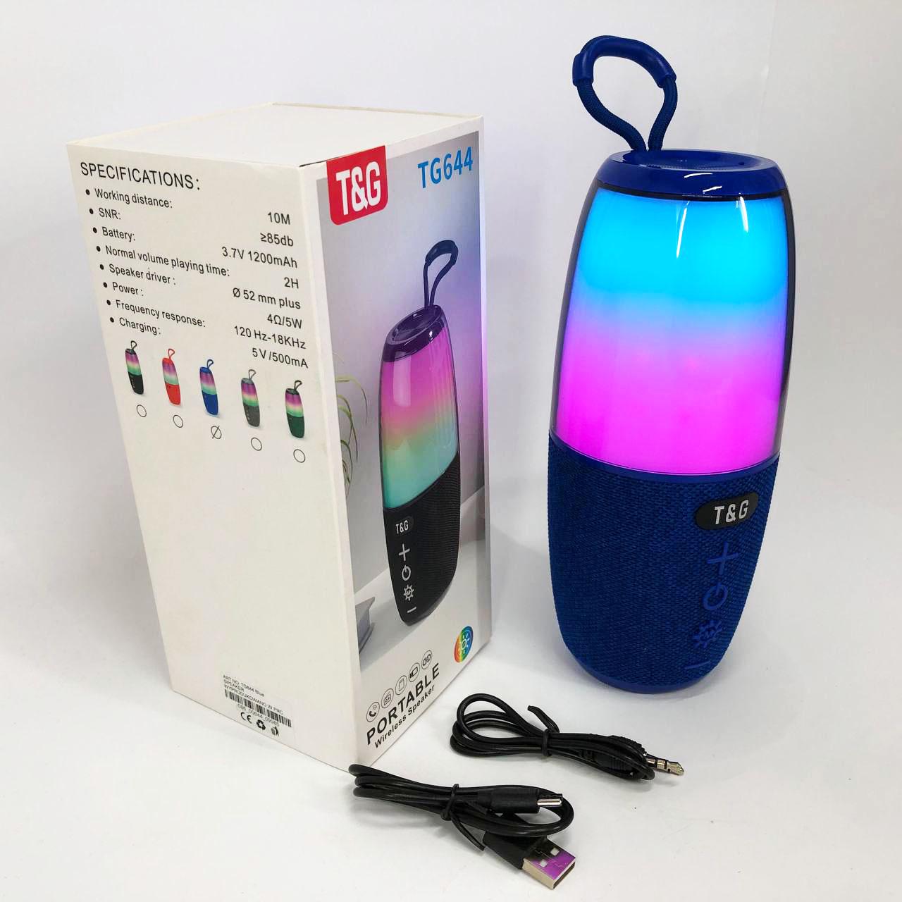 Колонка портативна TG644 5W з RGB підсвічуванням та ремінцем Синій - фото 4 Колонка портативна TG644 5W з RGB підсвічуванням та ремінцем Синій - фото 4