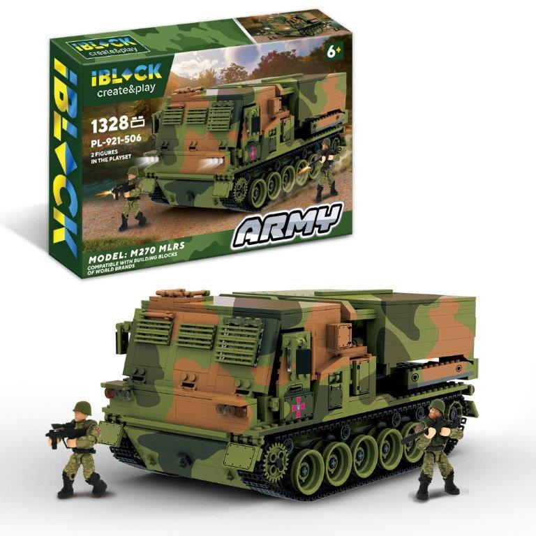 Конструктор пластиковий Iblock M270 MLRS Реактивна система залпового вогню ППО 1328 дет. 63,5x42,5x9 (2073302727)