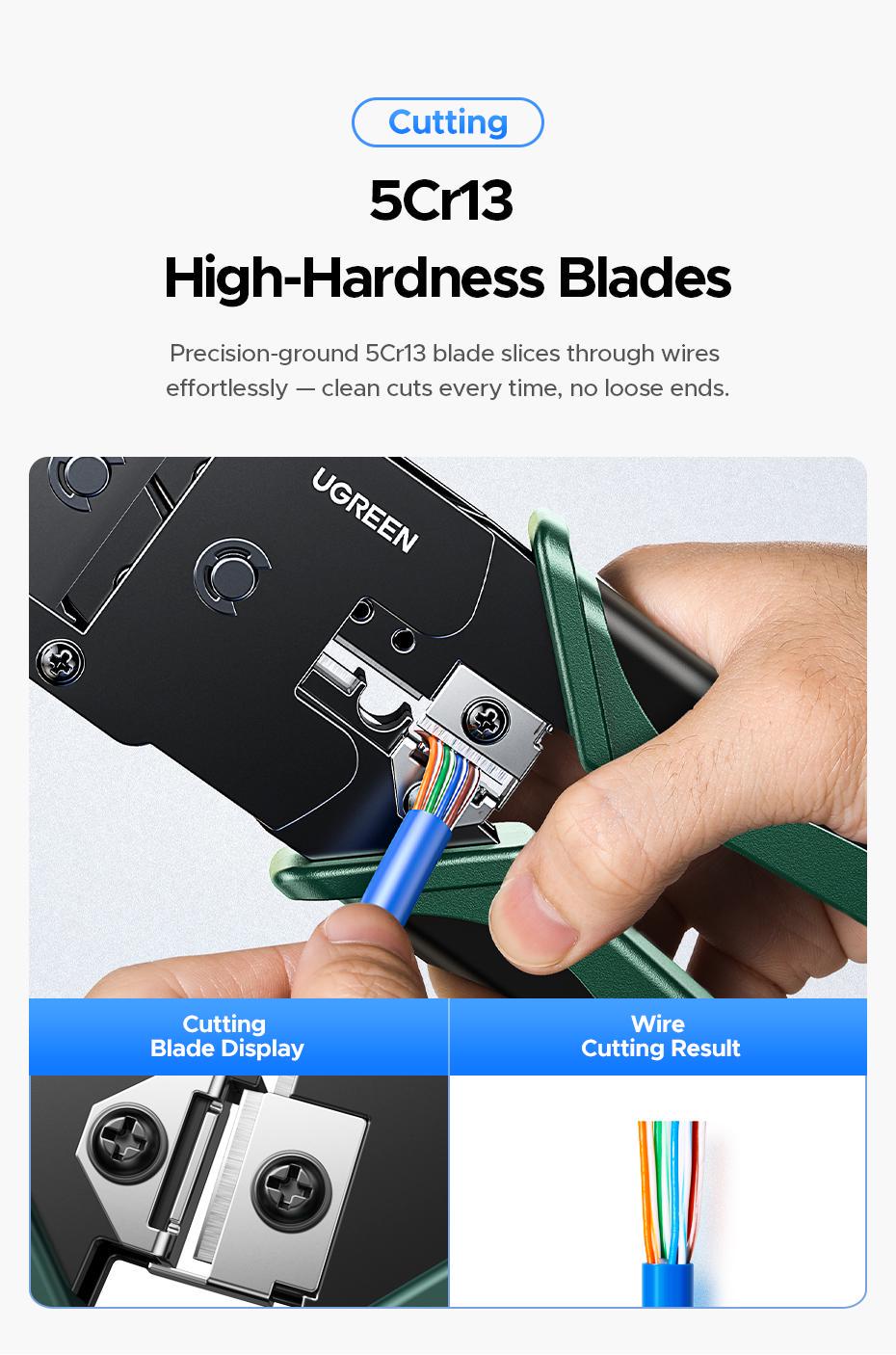 Кримпер для коннекторов Ugreen RJ45 RJ12 RJ11 8P 6P 4P 196 мм (29516821) - фото 5 Кримпер для коннекторов Ugreen RJ45 RJ12 RJ11 8P 6P 4P 196 мм (29516821) - фото 5