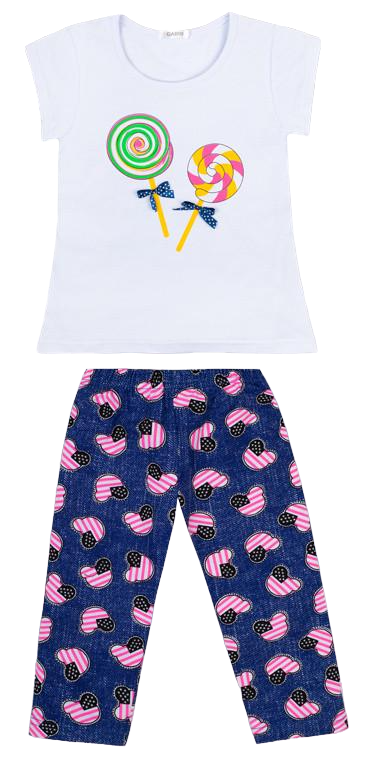 Костюм детский хлопковый летний для девочки Gabbi KS-21-7-1 Бег дрем 110 см Розовый (12643)