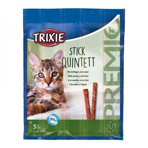 Ласощі Trixie Premio Quadro-Sticks для котів домашній птах 5 шт.