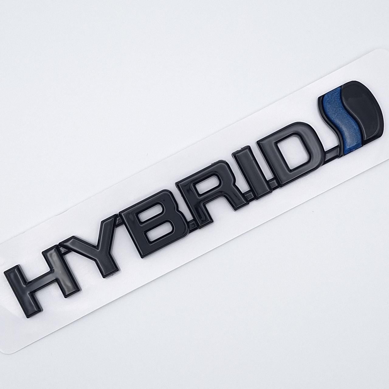 Эмблема надпись Hybrid Toyota 13,5х2,1 см Черный глянцевый (2343890194)