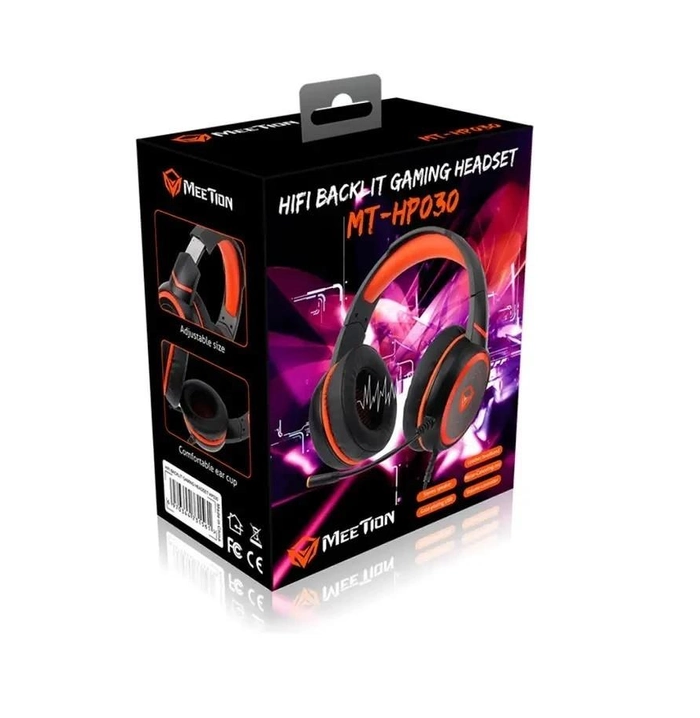 Навушники ігрові провідні MEETION Gaming Backlit HiFi MT-HP030 з мікрофоном і LED підсвічуванням USB Black (13749807) - фото 3