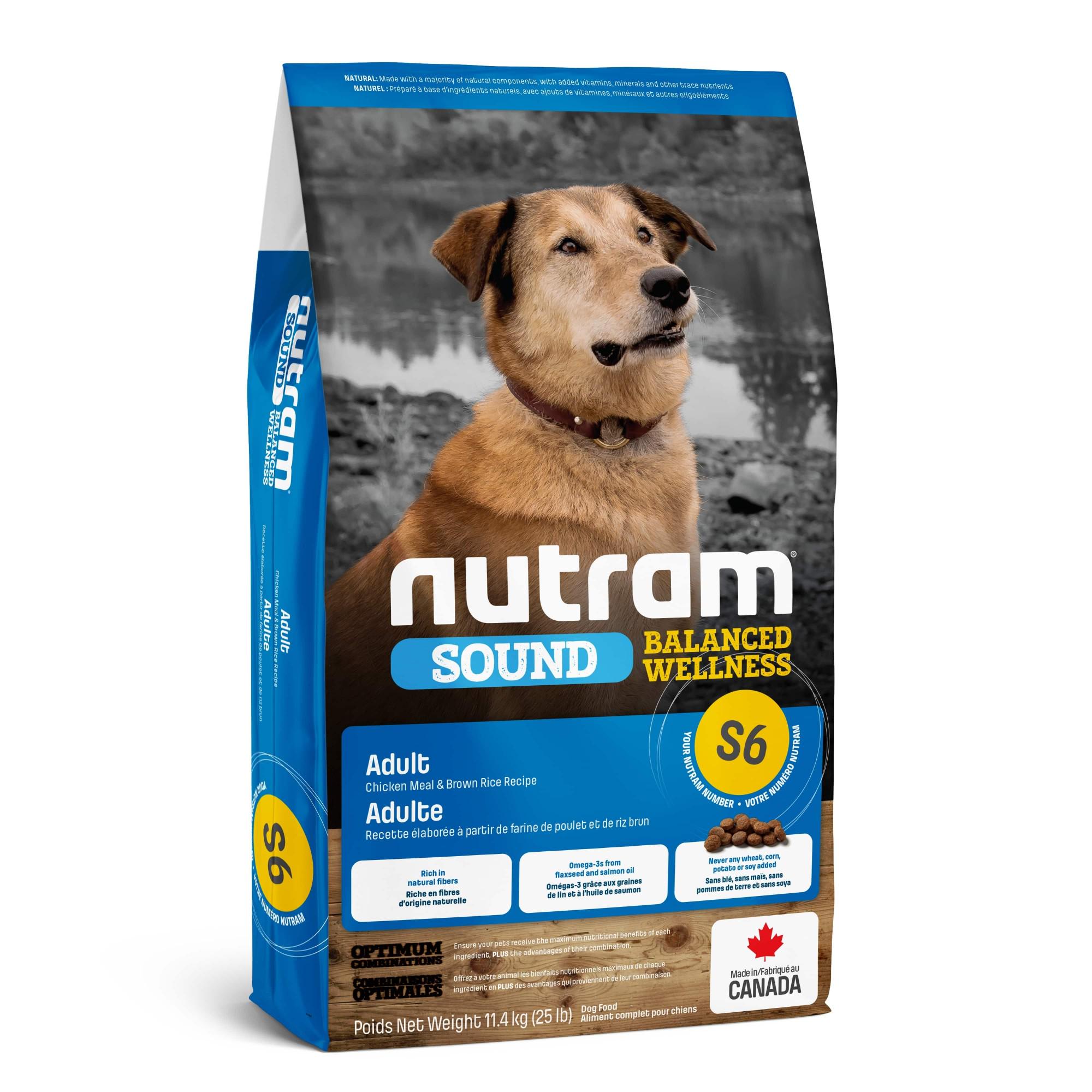 Корм сухой для собак всех пород Nutram S6 Sound Balanced Wellness Dog с курицей и коричневым рисом 11,4 кг (067714102291) - фото 1