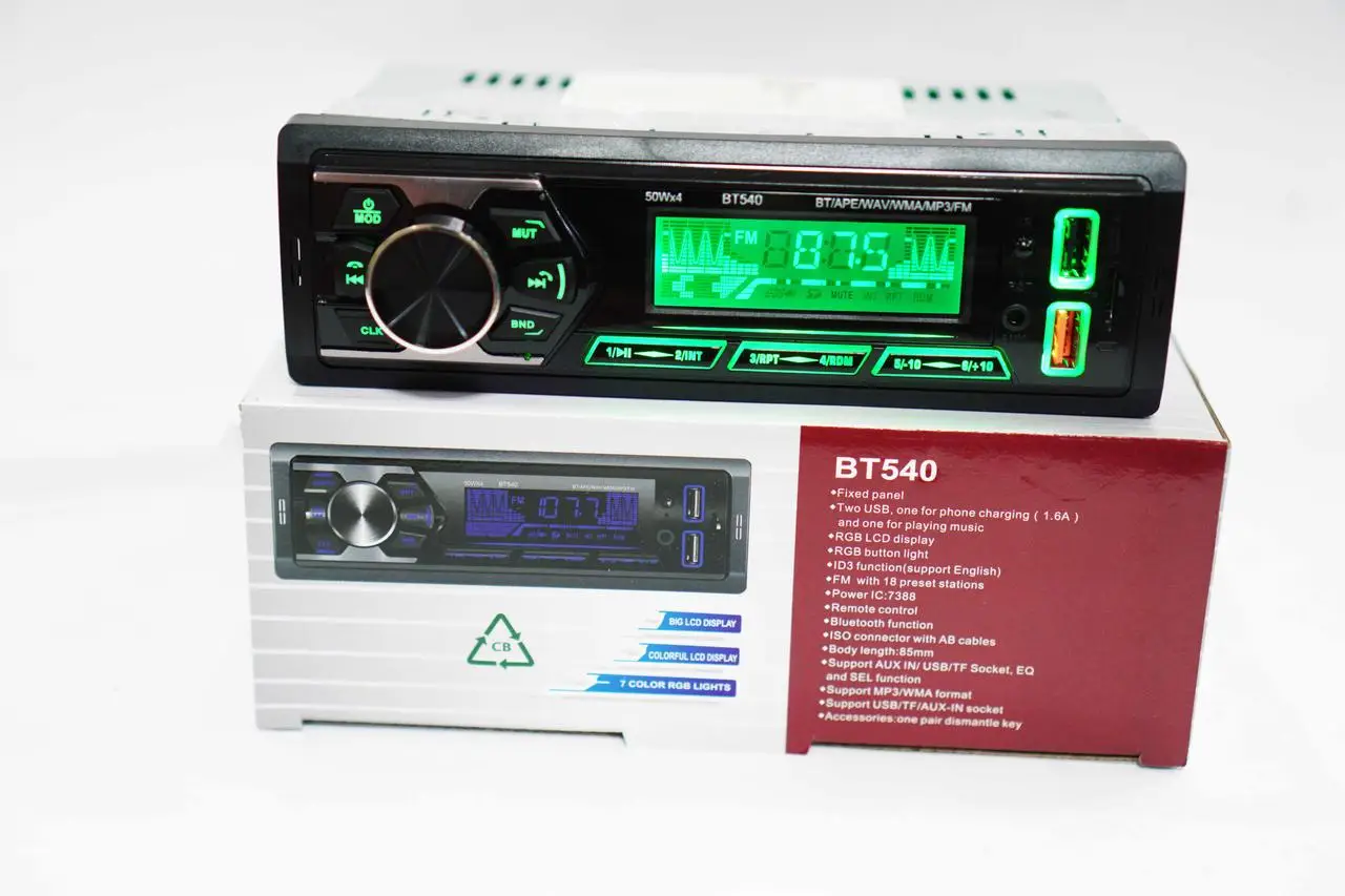 Автомагнитола BT540 2xUSB Bluetooth RGB SD/AUX/FM 4x50W - фото 4