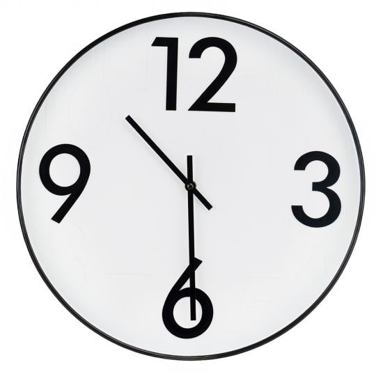 Настенные часы Elisey Четыре направления пластиковые 40 см Бело-черные (135-81-2016-034)