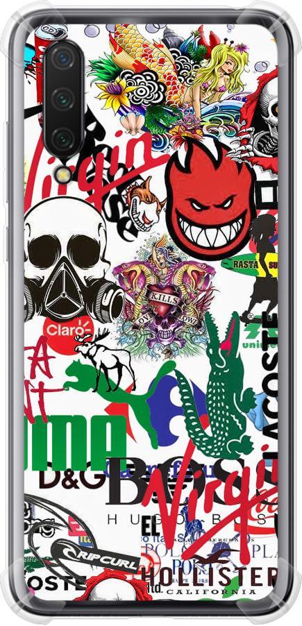 Чехол на Xiaomi Mi 9 Lite Many different logos (4022sp-1834-42517) Чехол на Xiaomi Mi 9 Lite Many different logos (4022sp-1834-42517)