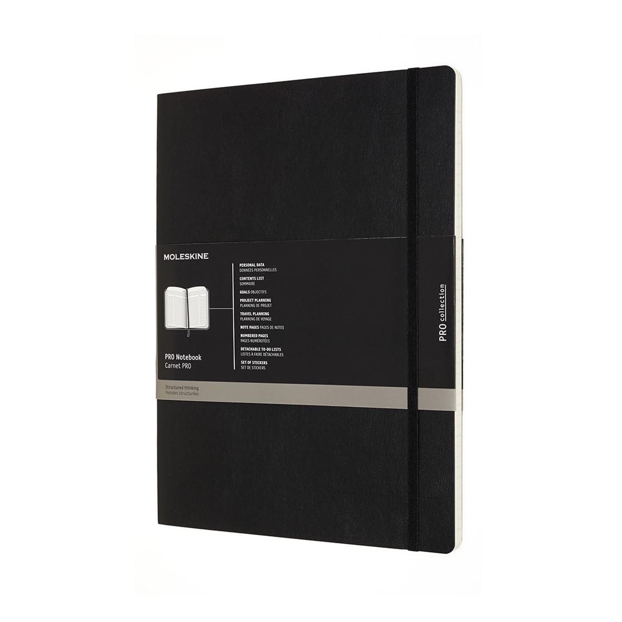 Блокнот Moleskine PRO XXL 21,6х28 см 192 сторінки в лінію м'яка обкладинка Чорний