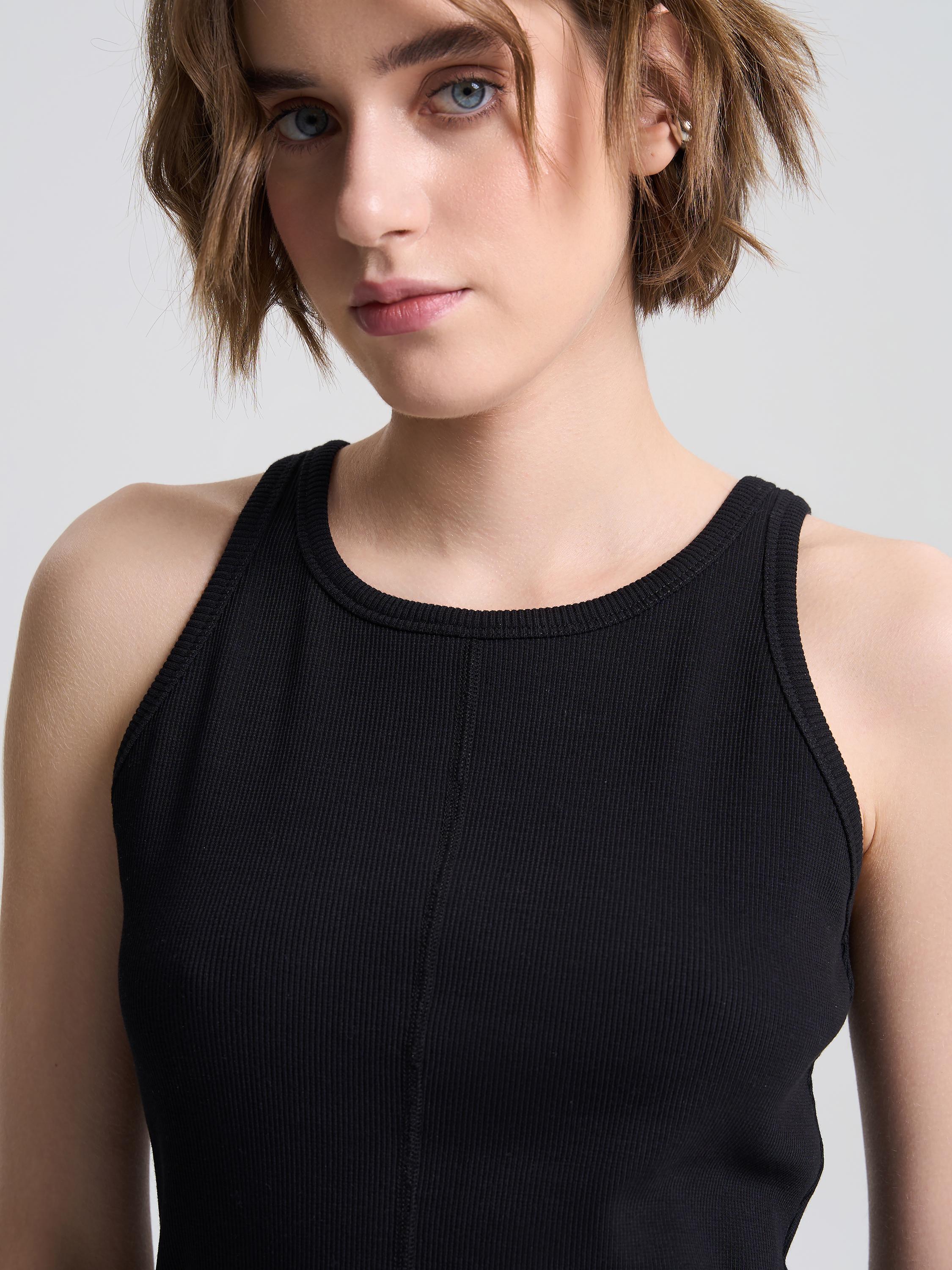 Майка женская в рубчик ROZA 240602 XL Черный (4824005715204) - фото 4