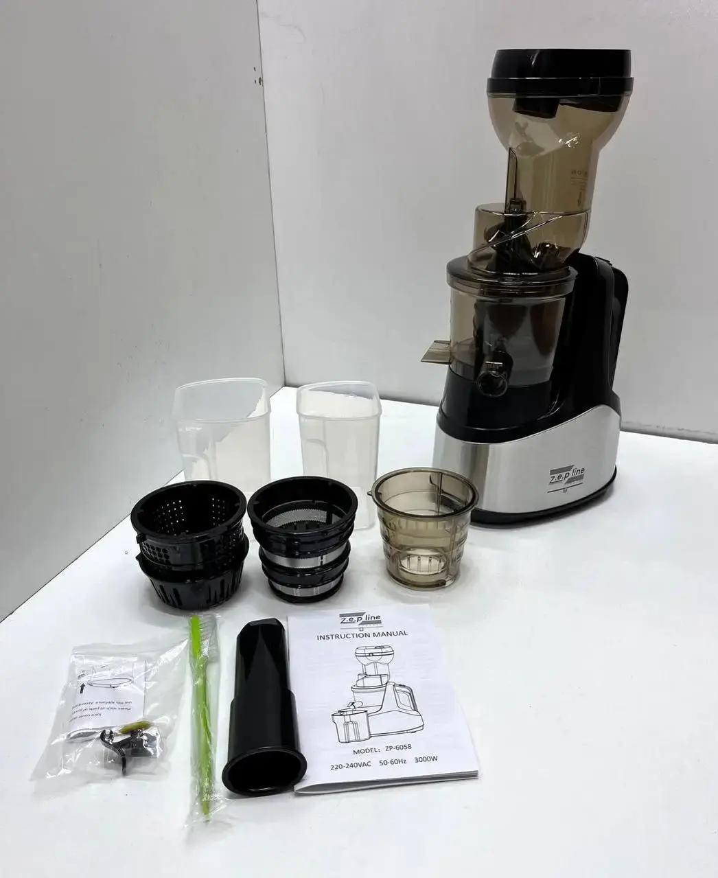 Соковыжималка шнековая Zepline ZP-6058 3000 Вт с мороженицей с чашей 0,3 л - фото 4