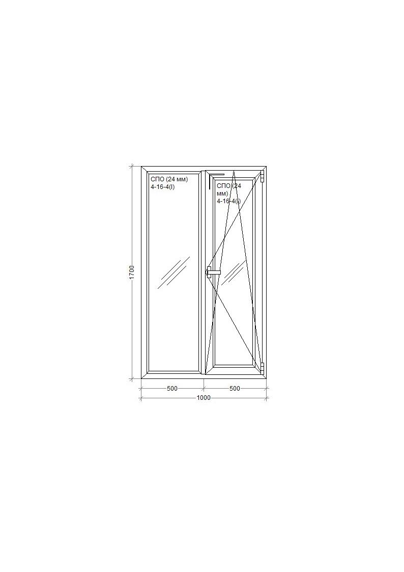 Окно металопластиковое WDS 5S поворотно-откидное 1000x1700 мм - фото 3