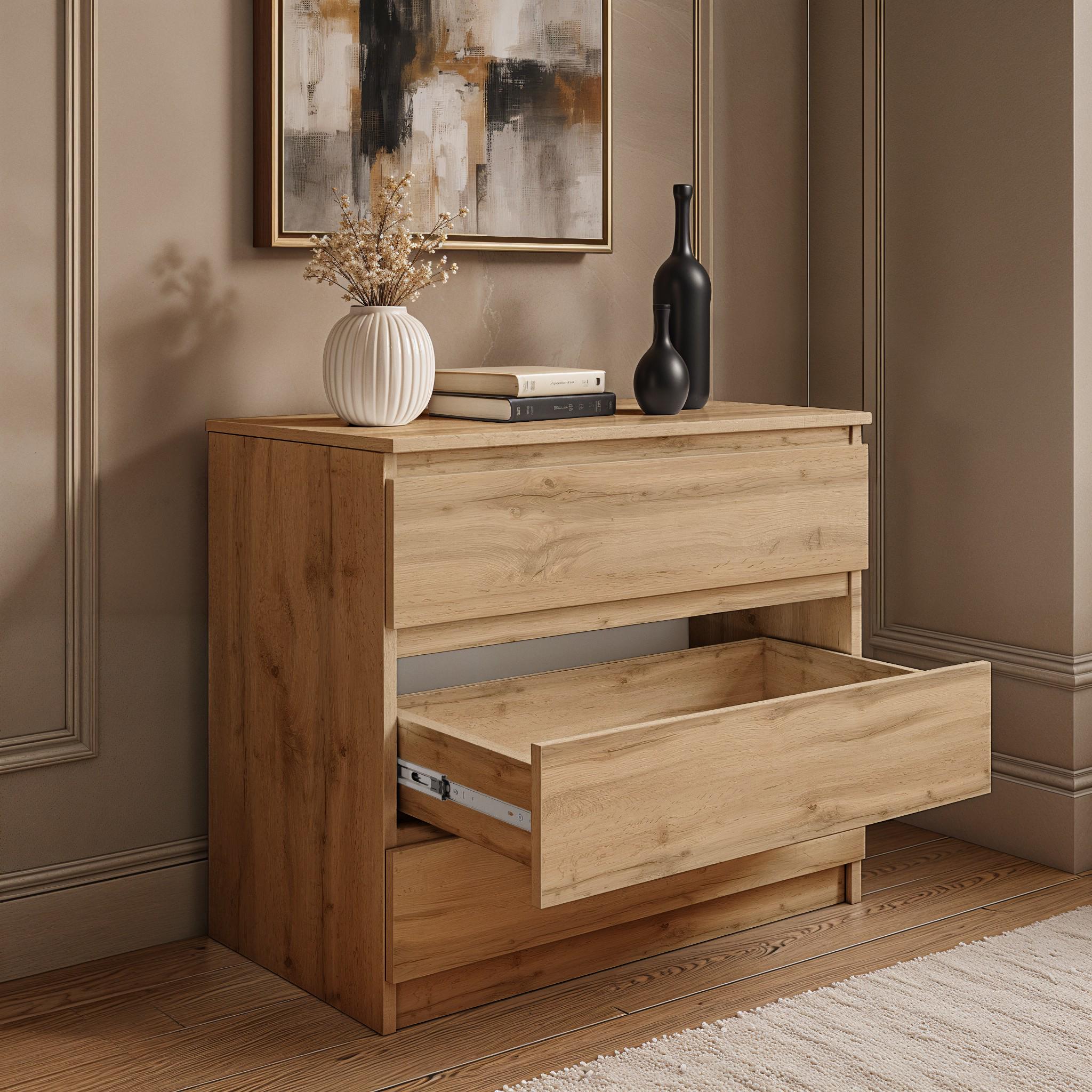 Комод на 3 шухляди без ручок FT-214 800х400х755 мм Дуб Аппалачі - фото 3