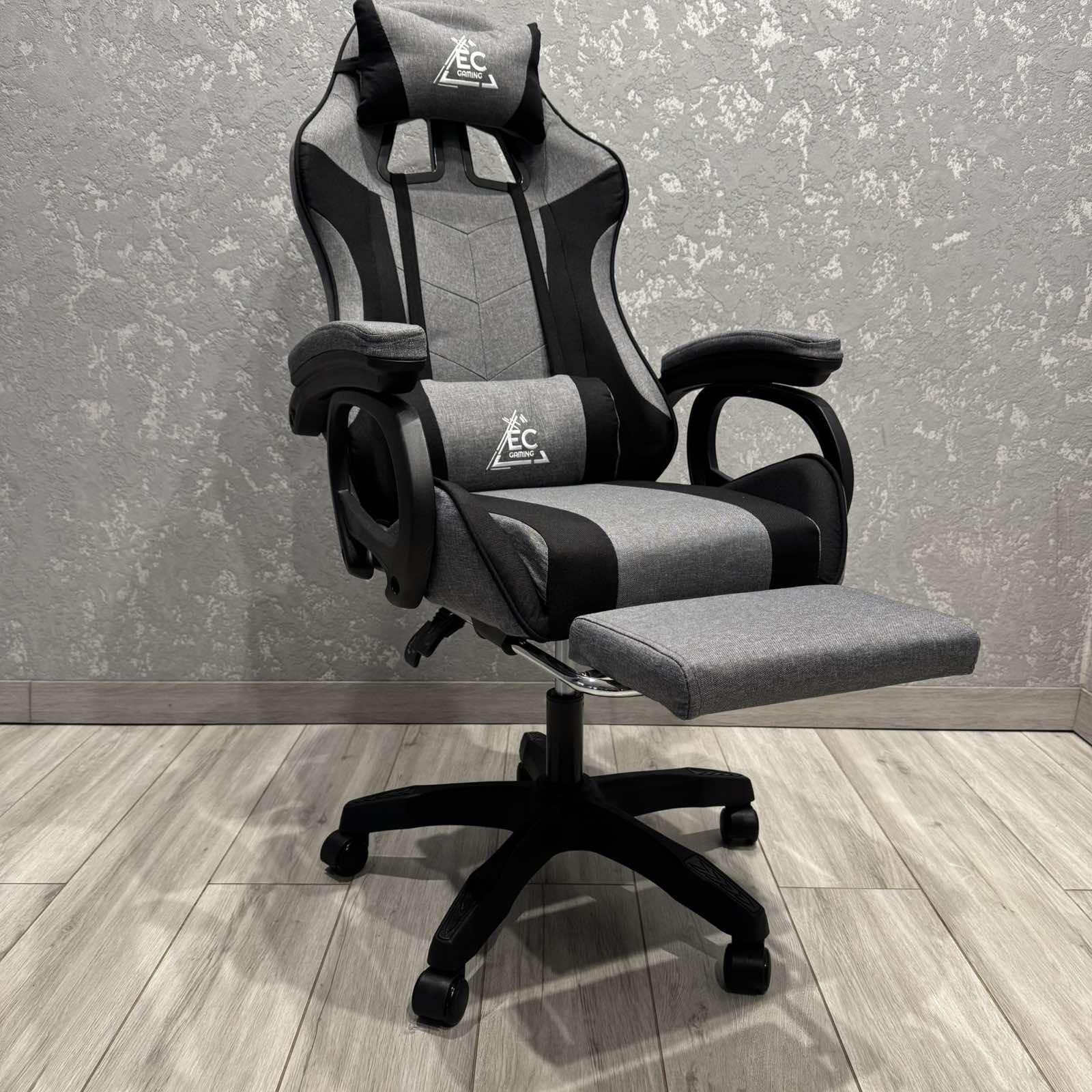 Крісло комп'ютерне тканинне EC Gaming K40 Сіро-чорний - фото 3