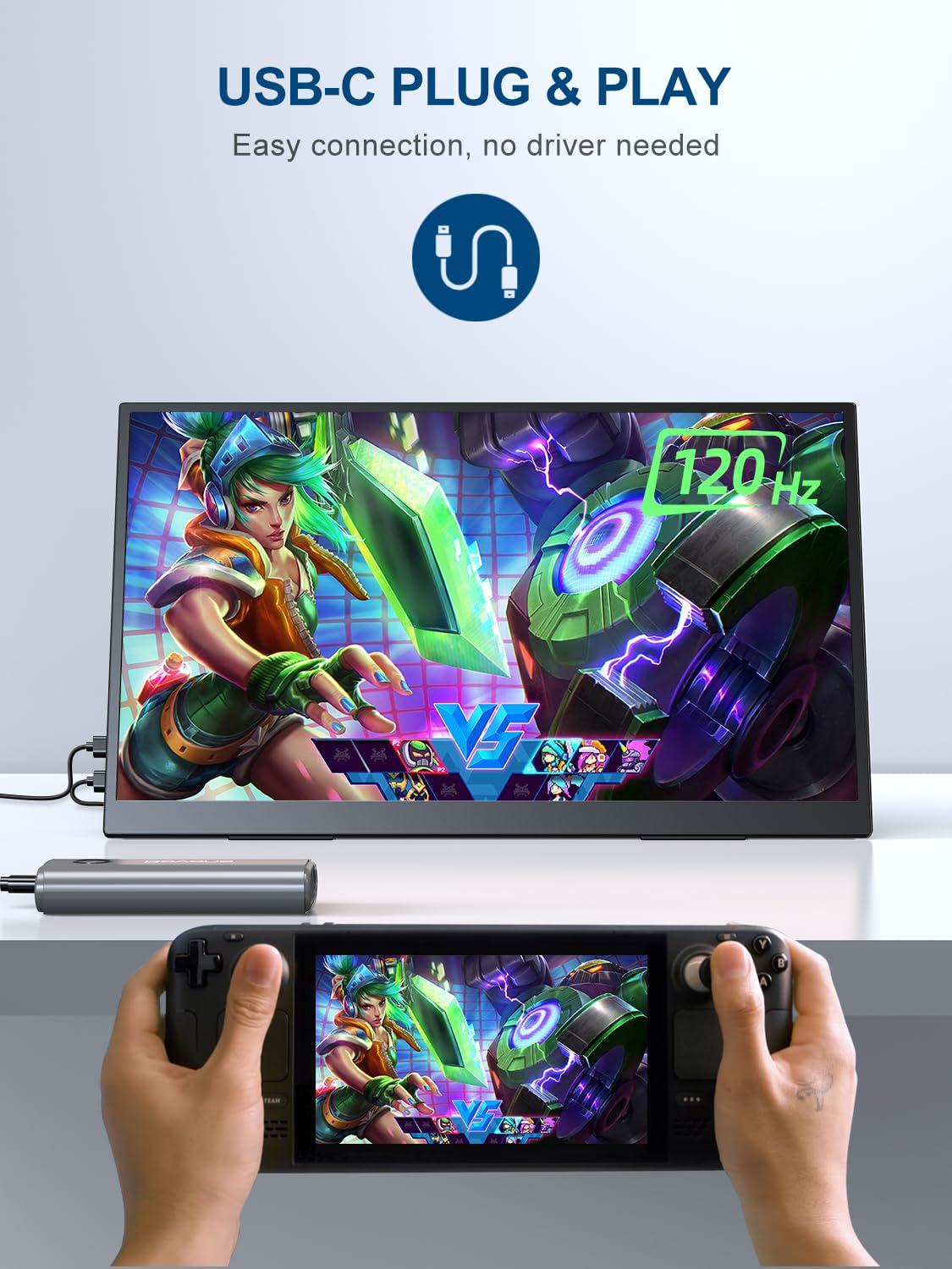 Монітор портативний UPERFECT 18,5" 1080P IPS 120 Hz HDR/Type-C/HDMI (002) - фото 8 Монітор портативний UPERFECT 18,5" 1080P IPS 120 Hz HDR/Type-C/HDMI (002) - фото 8