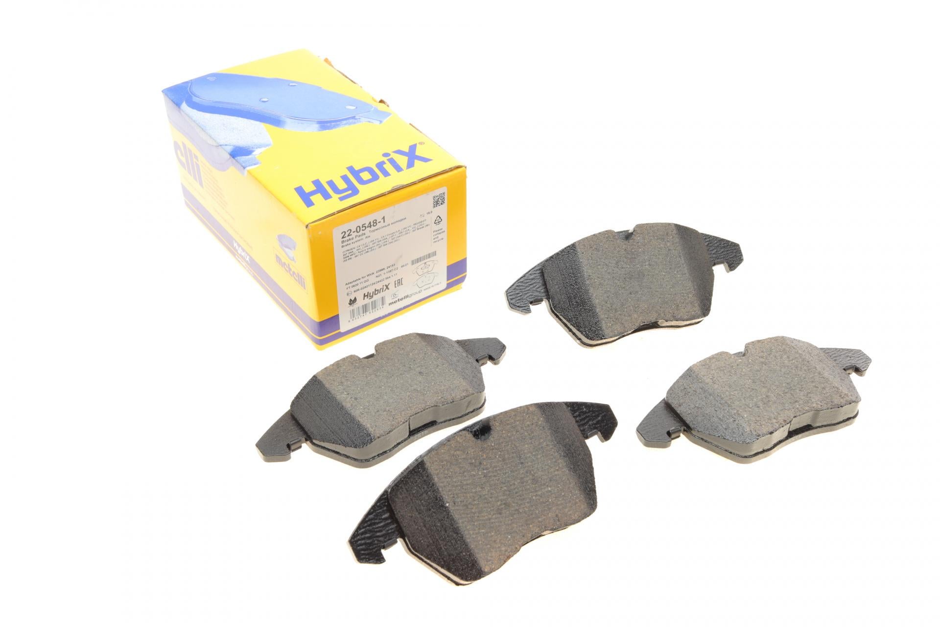 Тормозные колодки передние METELLI для Citroen C4 04-11/Peugeot 207/308 07-14/208 12-/307 03-09/3008 09-16 (22-0548-1)