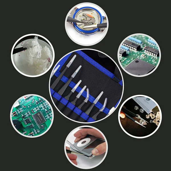 Набір пінцетів для електроніки та іншого 10 шт. (AN00482) - фото 4 Набір пінцетів для електроніки та іншого 10 шт. (AN00482) - фото 4