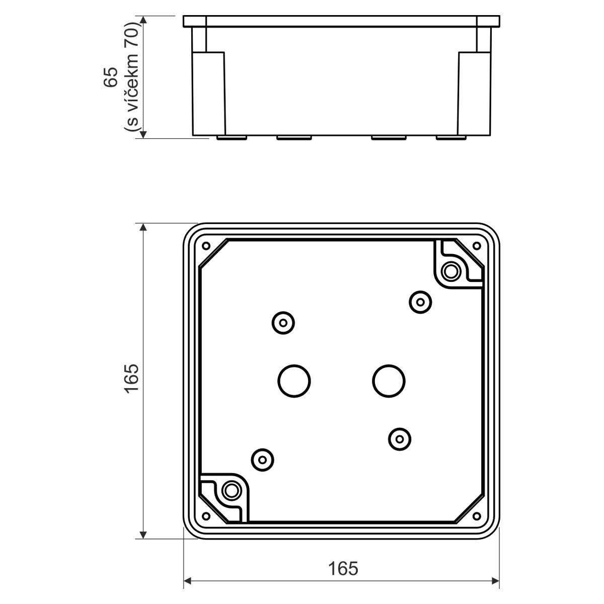 Розподільча коробка KOPOS зовнішня IP54 ПВХ 165х165х70 мм (8119_KA) - фото 2