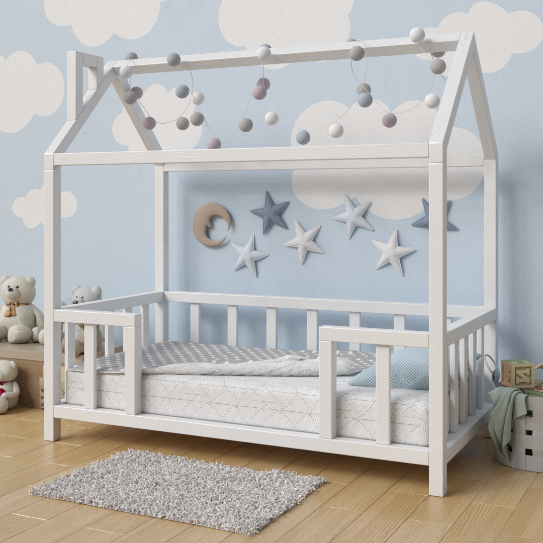 Кровать-домик детская RW Home с бортиками на ножках из массива ольхи 180х80 см Кровать-домик детская RW Home с бортиками на ножках из массива ольхи 180х80 см