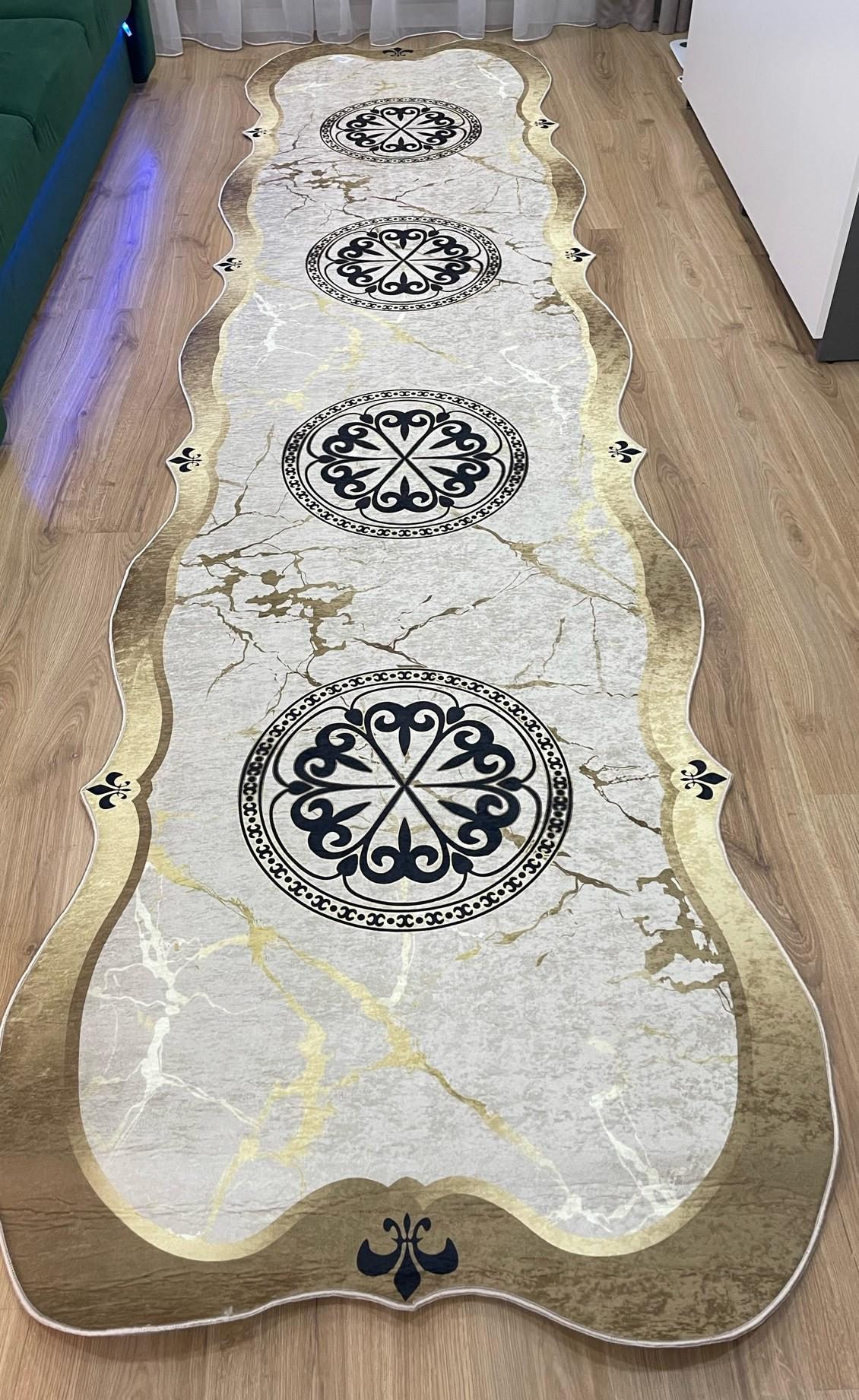 Килим безворсовий Gold Kilim на силіконовій основі з мікровелюру 100x400 см (1008-07)