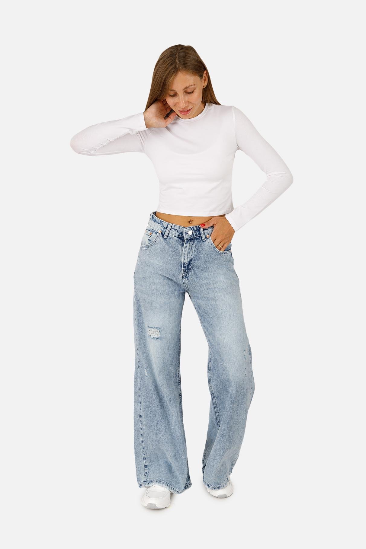 Джинси жіночі Baggy ЦБ-00257429 р. 44 Синій (SKT001013048) Джинси жіночі Baggy ЦБ-00257429 р. 44 Синій (SKT001013048)