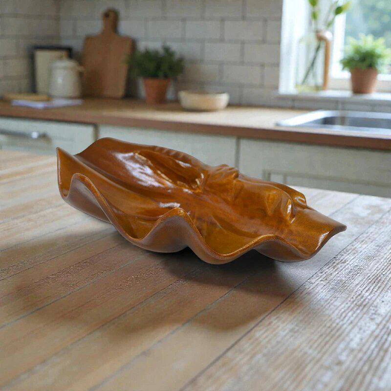 Блюдо для фруктов декоративное Giorgio Butnari Раковина из массива тика (F-6)