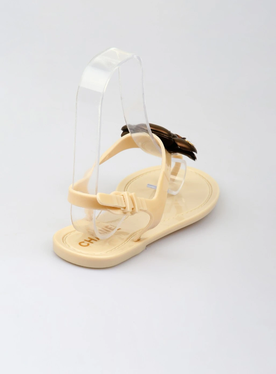 Босоножки шлепанцы женские пляжные р. 39 24,5 см Бежевый с коричневым (KG-7958) - фото 3