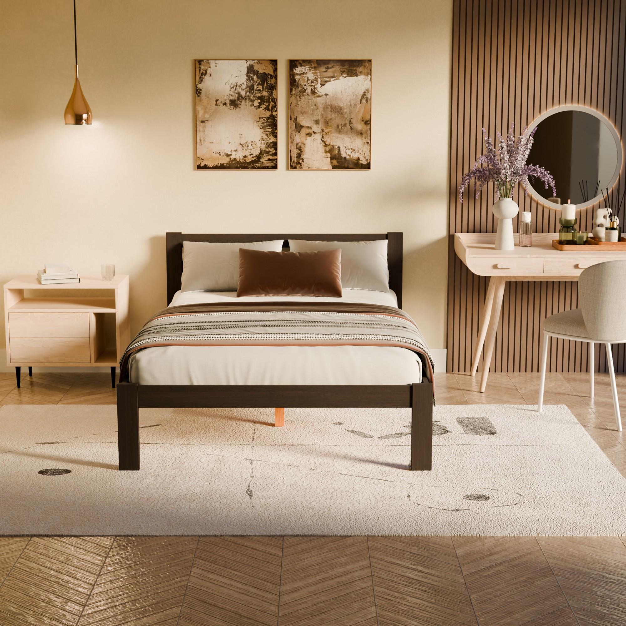 Ліжко дерево Класик полуторне 140х200 см Венге (380293) - фото 3 Ліжко дерево Класик полуторне 140х200 см Венге (380293) - фото 3