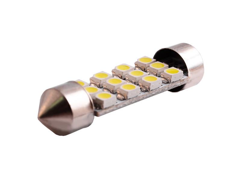 Автолампа светодиодная C5W SV8,5 12 В 41 мм SMD3528-12led Белый (75)