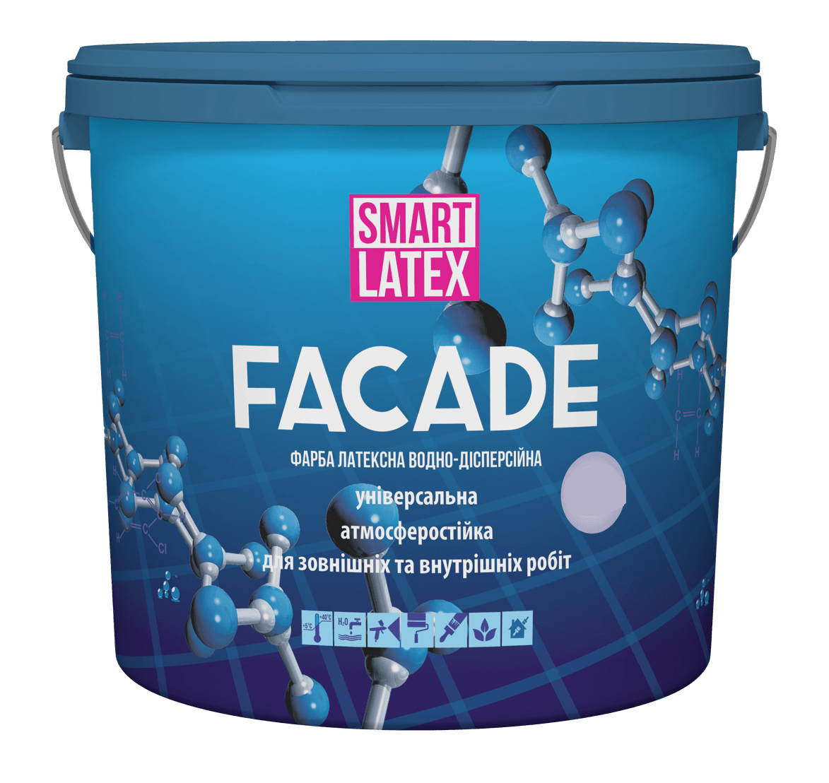 Краска акриловая SMART LATEX FACADE Универсальная 7 кг/5 л Белый матовый (107)