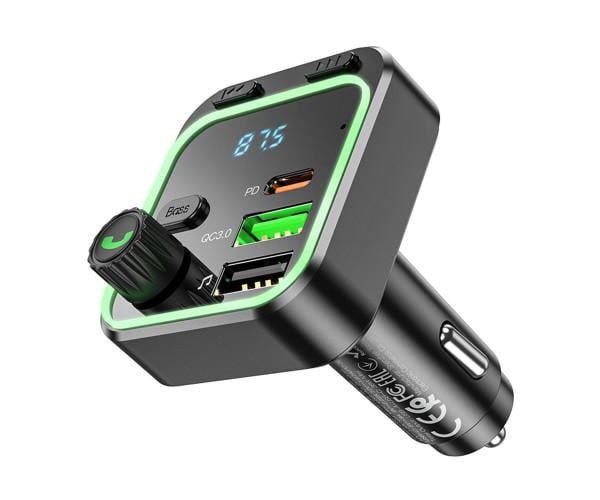 Модулятор FM Borofone BC53 QC3.0 PD20W car wireless Black Модулятор FM Borofone BC53 QC3.0 PD20W car wireless Black