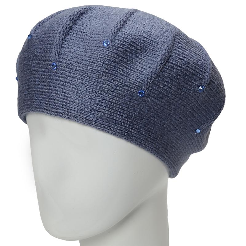 Берет женский Lirus Саванна двойной зимний Джинсовый (164128)