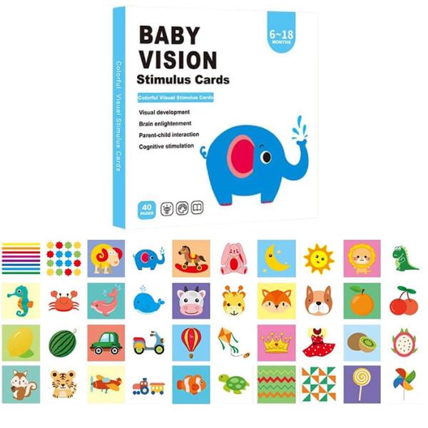 Картки Монтессорі Слоник для візуальної стимуляції та дошкільної освіти 6-18 місяців
