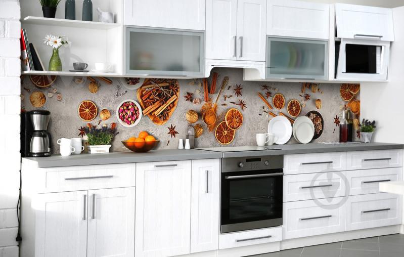 Скинали на кухню Zatarga «Ароматы пряностей» 600х2500 мм виниловая 3Д наклейка кухонный фартук самоклеящаяся