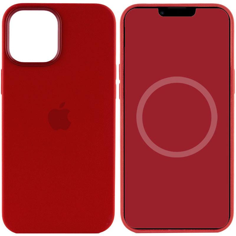 Противоударный Чехол Silicone case (AAA) full with Magsafe and Animation для Apple iPhone 15 Plus (6.7") Красный / Guava - фото 1