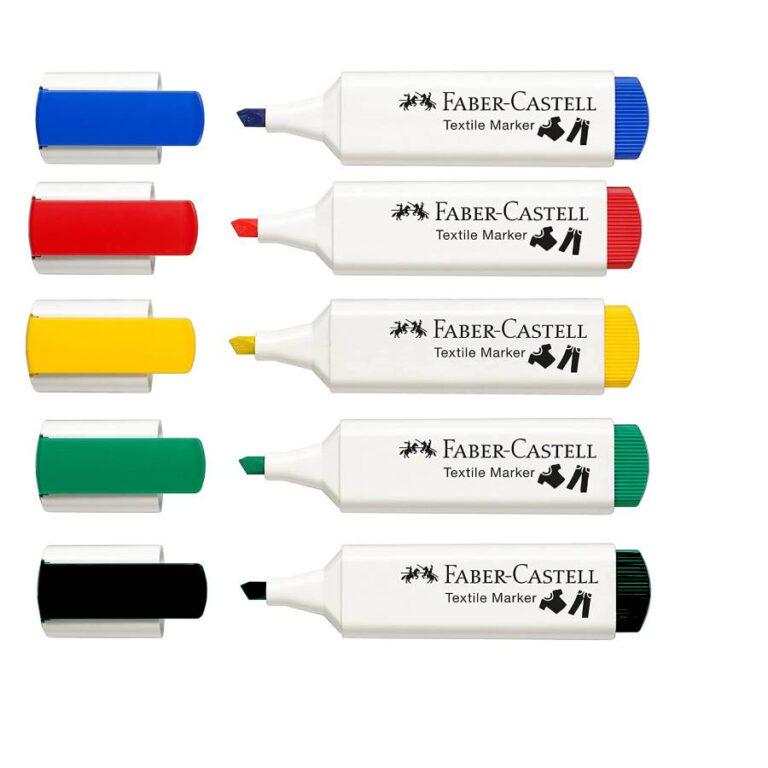 Маркери для тканини Faber-Castell TEXTILE MARKER 5 кольорів (159520) - фото 5 Маркери для тканини Faber-Castell TEXTILE MARKER 5 кольорів (159520) - фото 5
