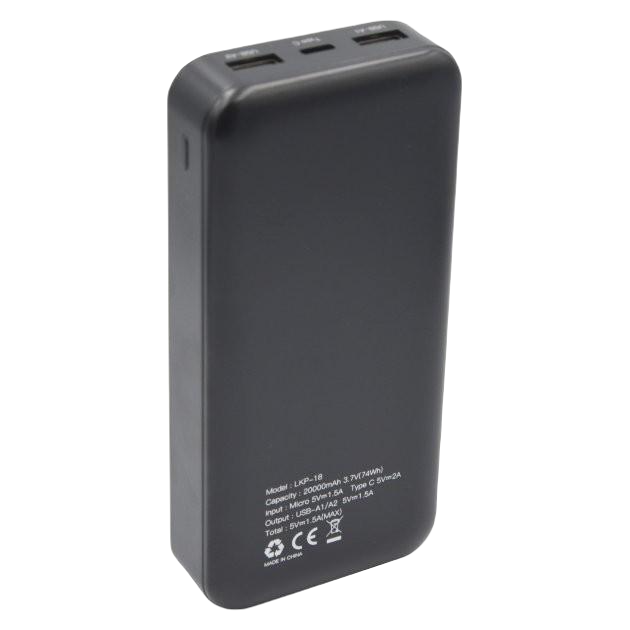 Повербанк Linkage LKP-21 2xUSB LCD 10000 mAh Black (3_02406) - фото 2