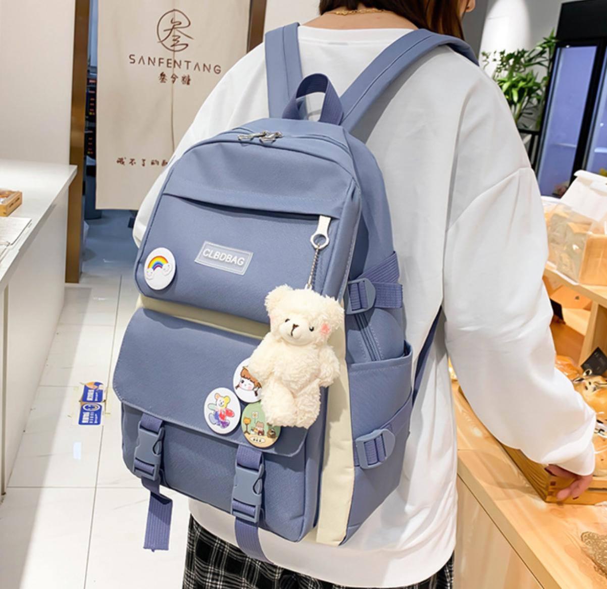 Комлект шкільний рюкзак/сумка/клатч/брелок Блакитний (27795675) - фото 2 Комлект шкільний рюкзак/сумка/клатч/брелок Блакитний (27795675) - фото 2