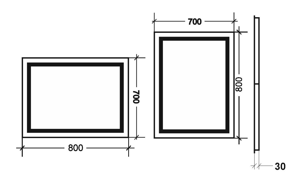 Дзеркало з LED підсвічуванням Еджи 700х800 мм (ADGY 1-700х800) - фото 6