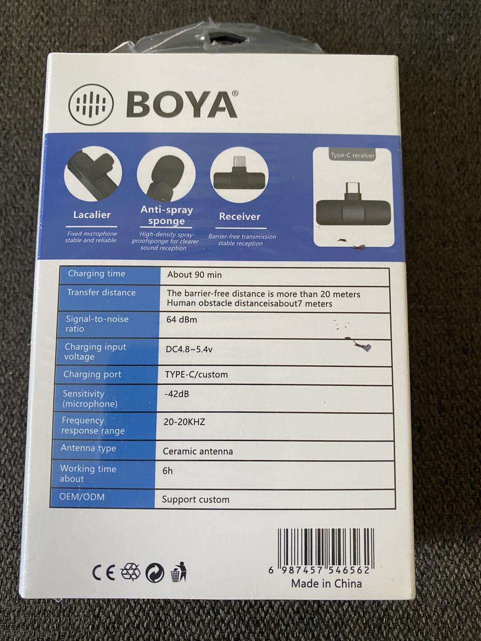 Микрофон петличный беспроводной Boya BY-MW3 Type-C/Lightning петличка для iPhone (2610606745) - фото 2