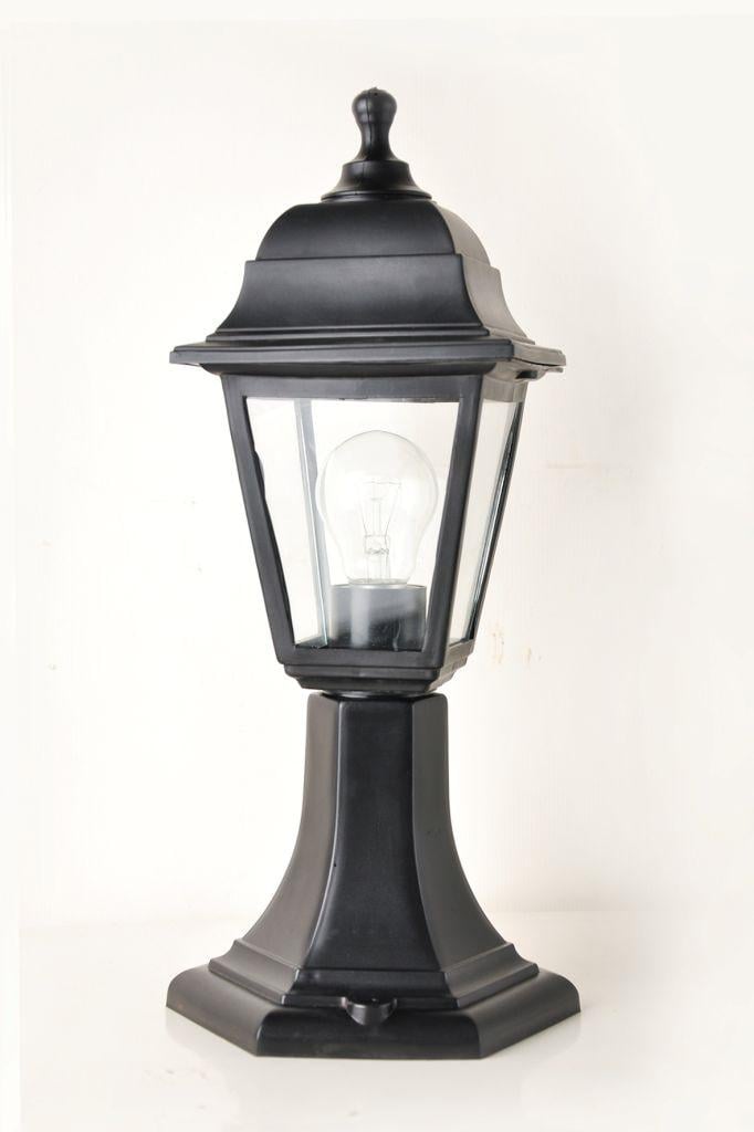 Світильник садово-парковий ТЄП Брі Класик стовпчик з прозорим склом 40,5 см Чорний (7222229)