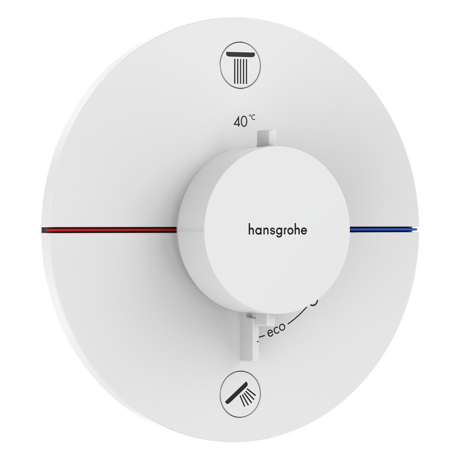 Наружная часть смесителя Hansgrohe ShowerSelect Comfort S 15554700 с термостатом Белый (215089)