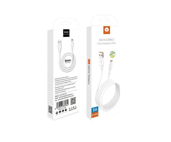 Кабель Data WUW X169 USB to Lightning 5А 1 м White - фото 2