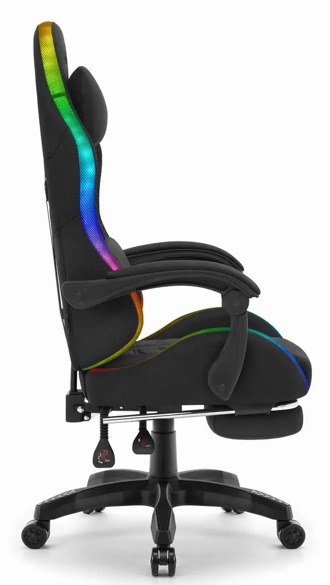 Крісло геймерське з підставкою для ніг Cabro C501 RGB Black тканина до 150 кг (AN-С501BRGB) - фото 6 Крісло геймерське з підставкою для ніг Cabro C501 RGB Black тканина до 150 кг (AN-С501BRGB) - фото 6